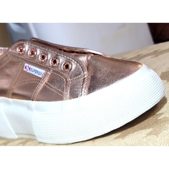 Superga 2790 Matte METALLIC PLATFORM Rose Gold Sneaker Bronze Sizzling Lady US 6 - Picture 10 of 16